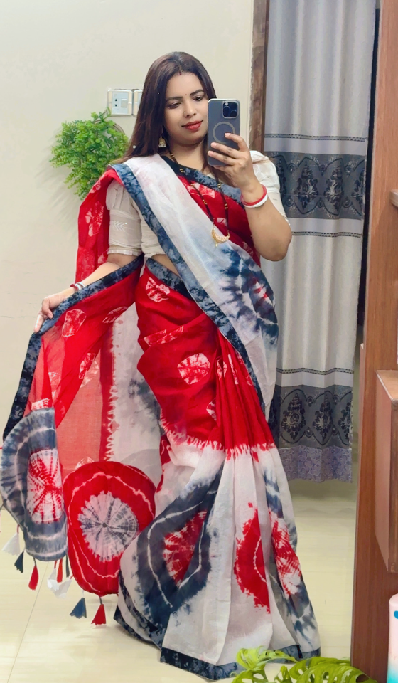 Shiburi Batik Saree with Running Blouse