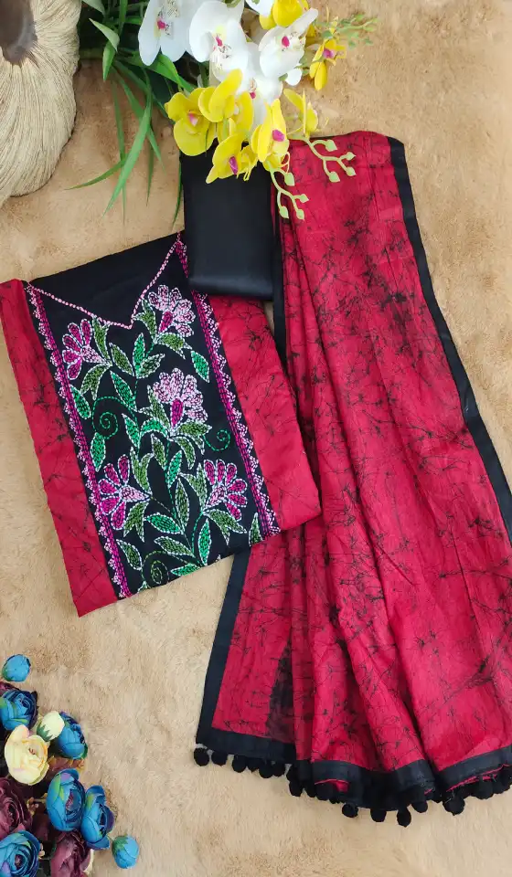 Exclusive Shantipuri Batik Three Piece