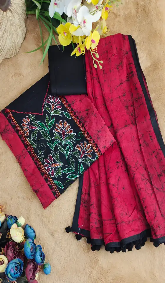 Exclusive Shantipuri Batik Three Piece